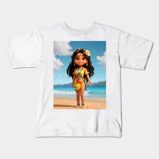 Hawaiian Girl Sticker #4 Kids T-Shirt